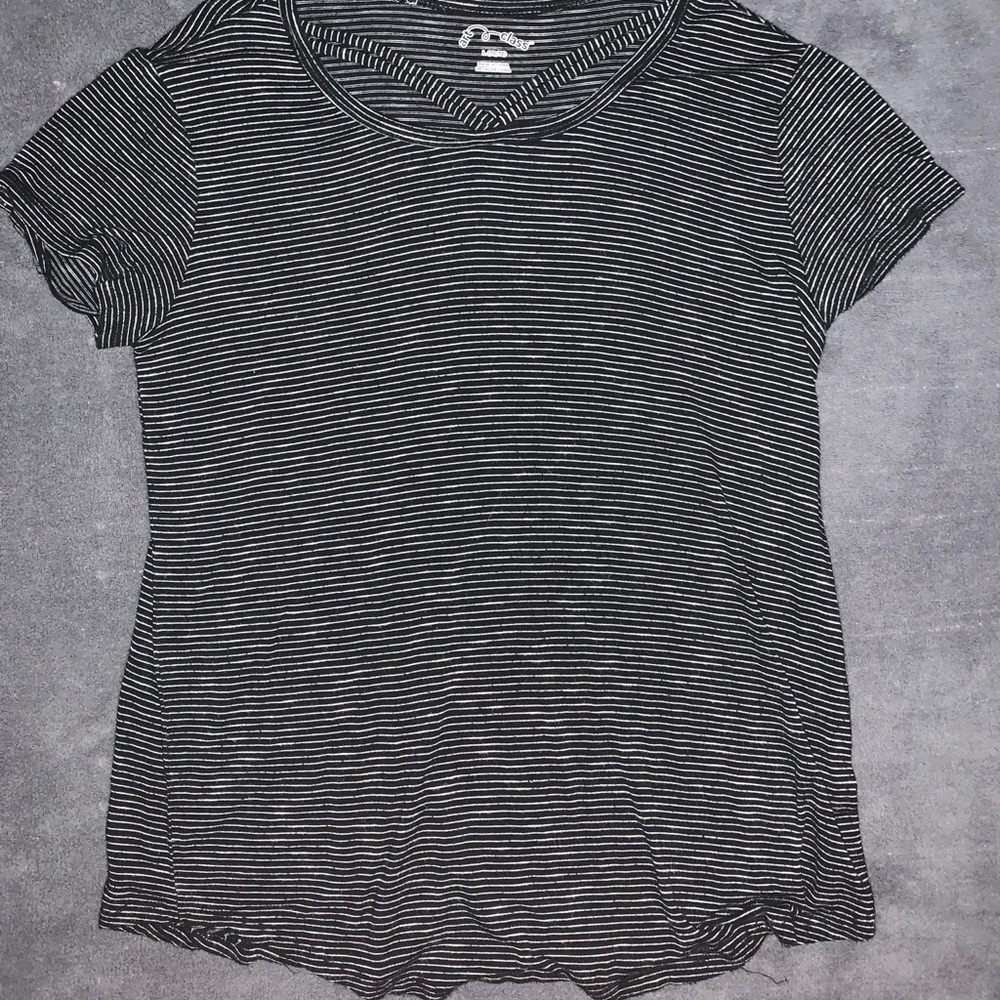 black and white striped top